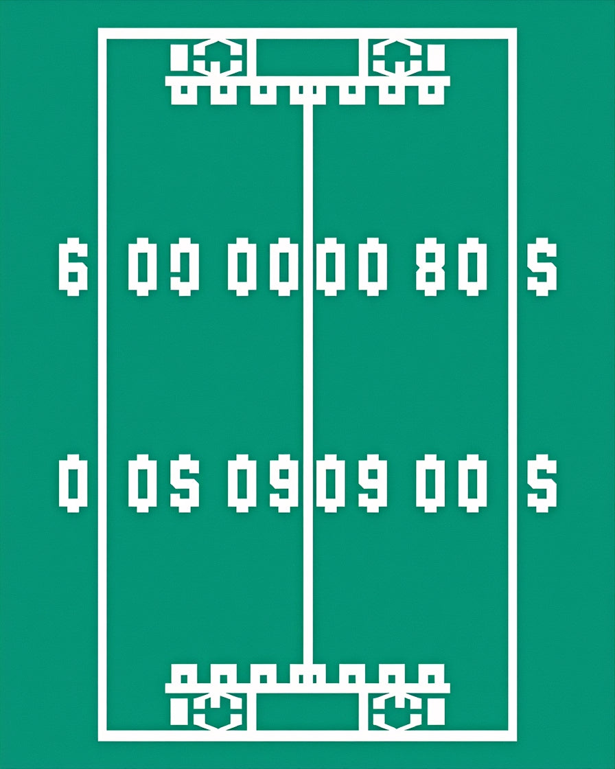 Green Football Field Pixelated Score Rug