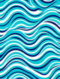 Vibrant Blue White Ocean Waves Rug