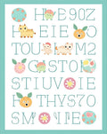 Cute Critters And Bright Flowers Alphabet Rug