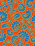 Vibrant Blue Swirl Nautilus Collage Rug