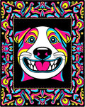 Vibrant Psychedelic Dog Portrait Rug