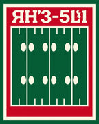 Retro Football Field Red Stripe Rug