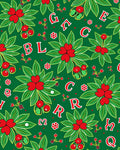 Red Berry Green Leaf Alphabet Rug