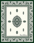 Emerald Green Floral Medallion Traditional Rug