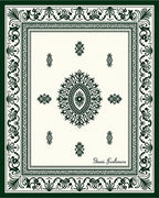 Emerald Green Floral Medallion Traditional Rug