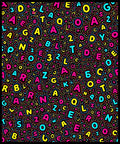 Alphabet Splash Bright Background Rug