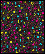 Alphabet Splash Bright Background Rug