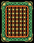 Vibrant Green Orange Floral Lattice Rug