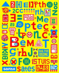 Retro Alphabet Collage Rug