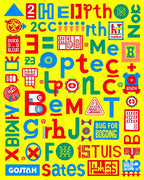 Retro Alphabet Collage Rug
