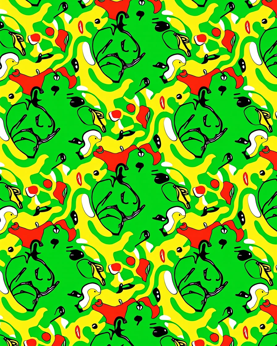 Bold Neon Green Abstract Shapes Rug