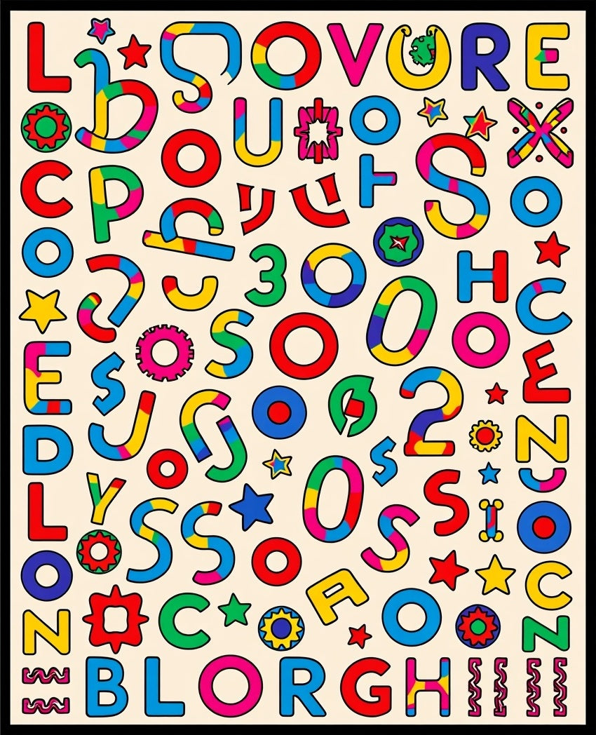 Playful Colorful Alphabet Scatter Rug