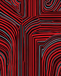 Bold Red Black Striped Abstraction Rug