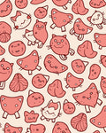 Cute Pink Cat Faces All Over Rug