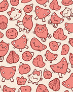 Cute Pink Cat Faces All Over Rug