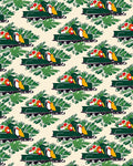 Tropical Toucans Green Foliage Cream Rug