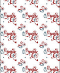 Red Blue Swirl Abstract Calligraphy Rug