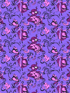 Whimsical Purple Pink Creature Swirls Rug