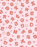 Pink Alphabet Stars Rag Rug