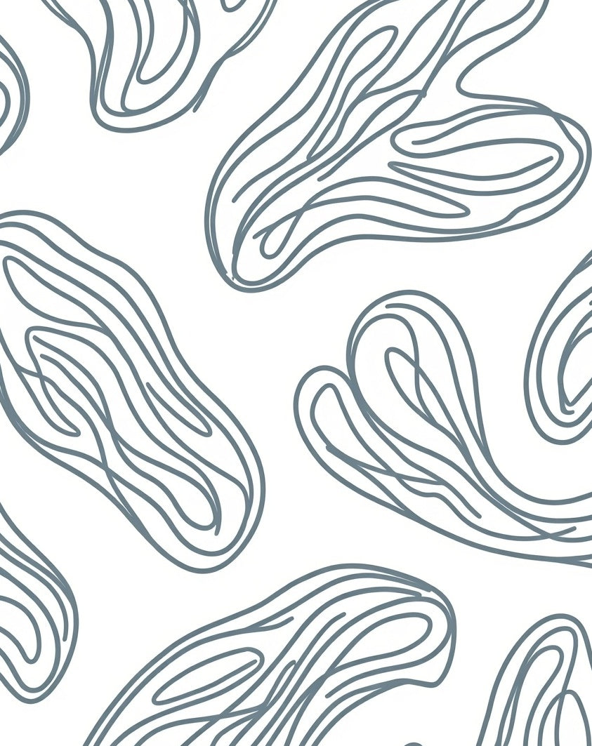 Organic Swirl Lines Gray Rug