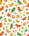 Colorful Dinosaurs and Alphabet Collage Rug
