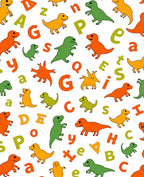 Colorful Dinosaurs and Alphabet Collage Rug