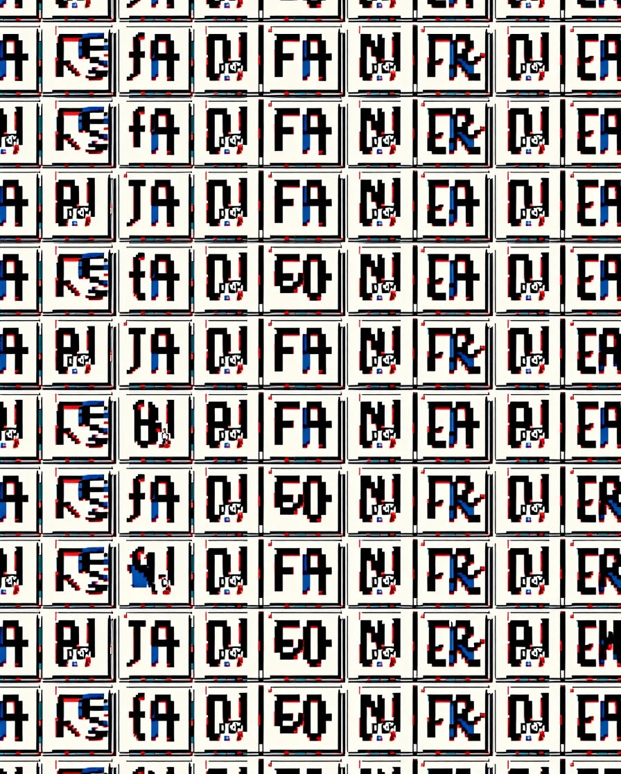 Retro Glitch Text Collage Red Blue Rug