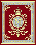 Crimson Crown Monogram Emblem Laurel Rug