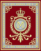 Crimson Crown Monogram Emblem Laurel Rug