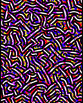 Bold Abstract Maze Red Yellow Violet Lines Rug