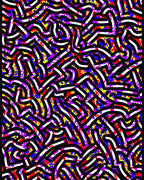 Bold Abstract Maze Red Yellow Violet Lines Rug