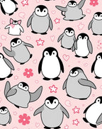Cute Pink Penguin Heart Star Collection Rug