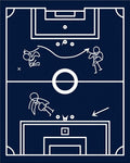 Navy Blue Soccer Play Diagram Rug