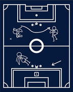 Navy Blue Soccer Play Diagram Rug