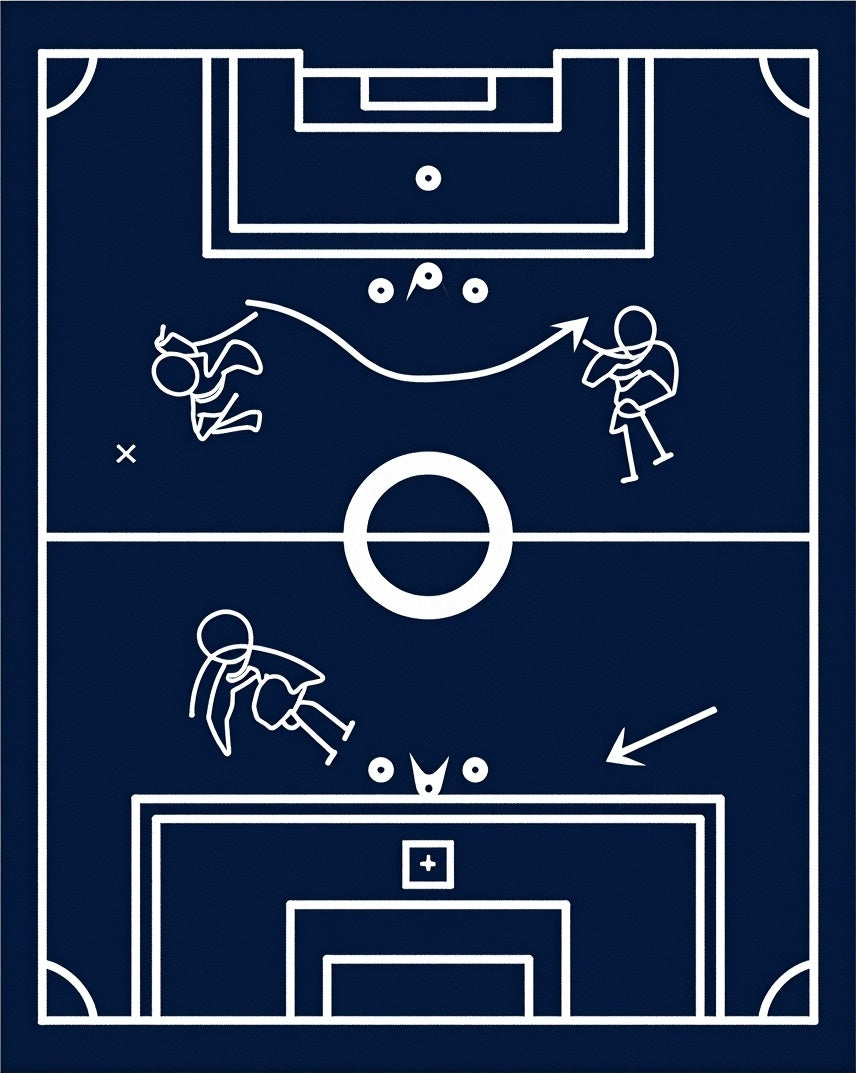 Navy Blue Soccer Play Diagram Rug