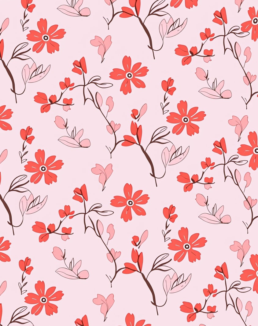 Coral Bloom Branch Meadow Rug