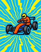 Vibrant Orange Racing car Energy Burst Rug