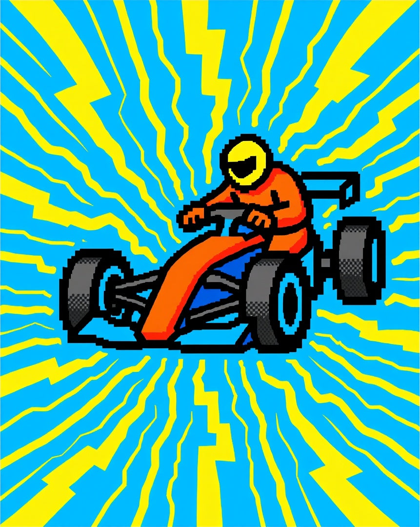 Vibrant Orange Racing car Energy Burst Rug