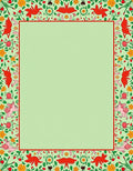 Red Creature Floral Border Rug