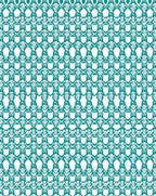 Teal Diamond Lattice Interlocking Geometric Rug