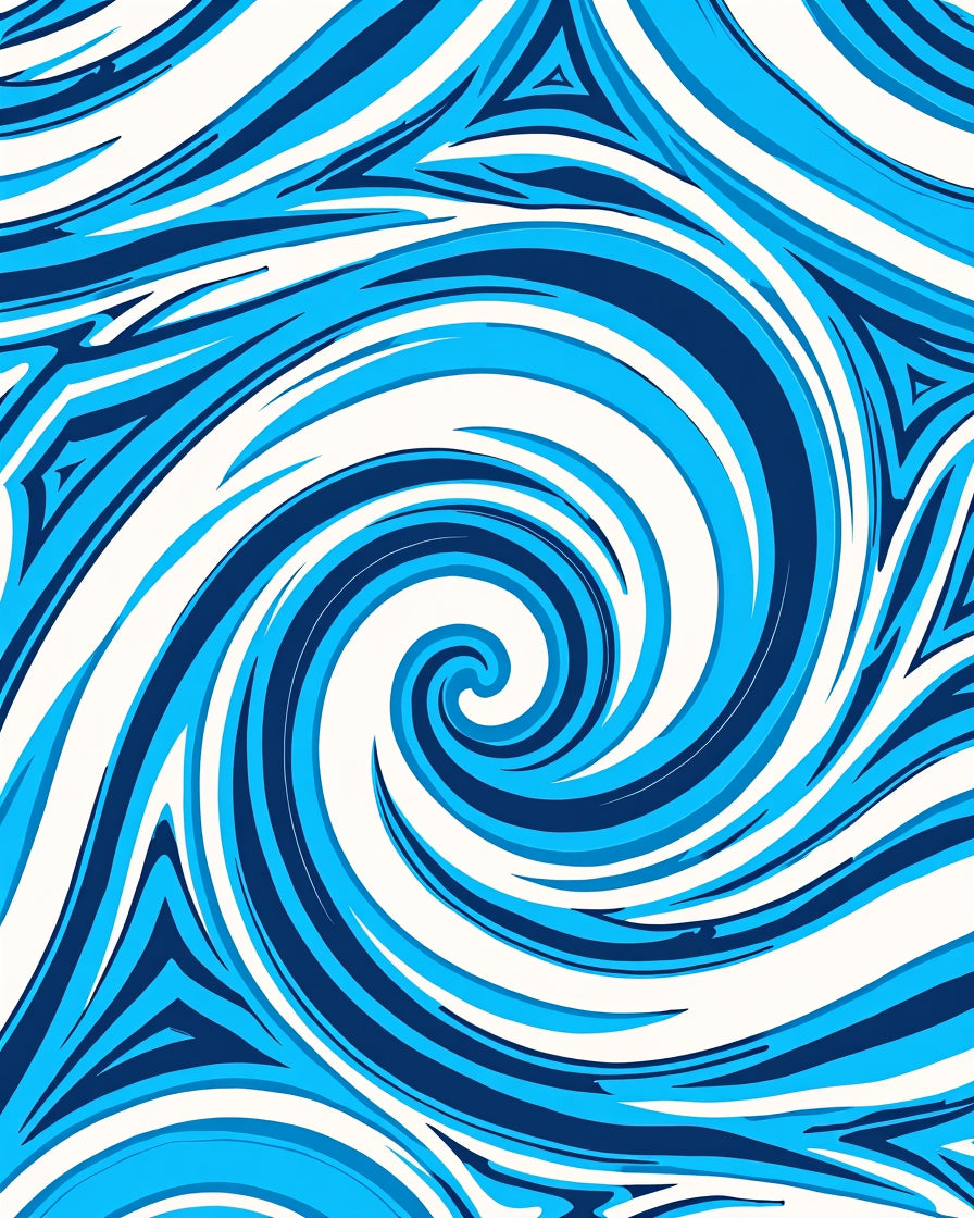 Deep Blue Swirl Abstract Harmony Rug