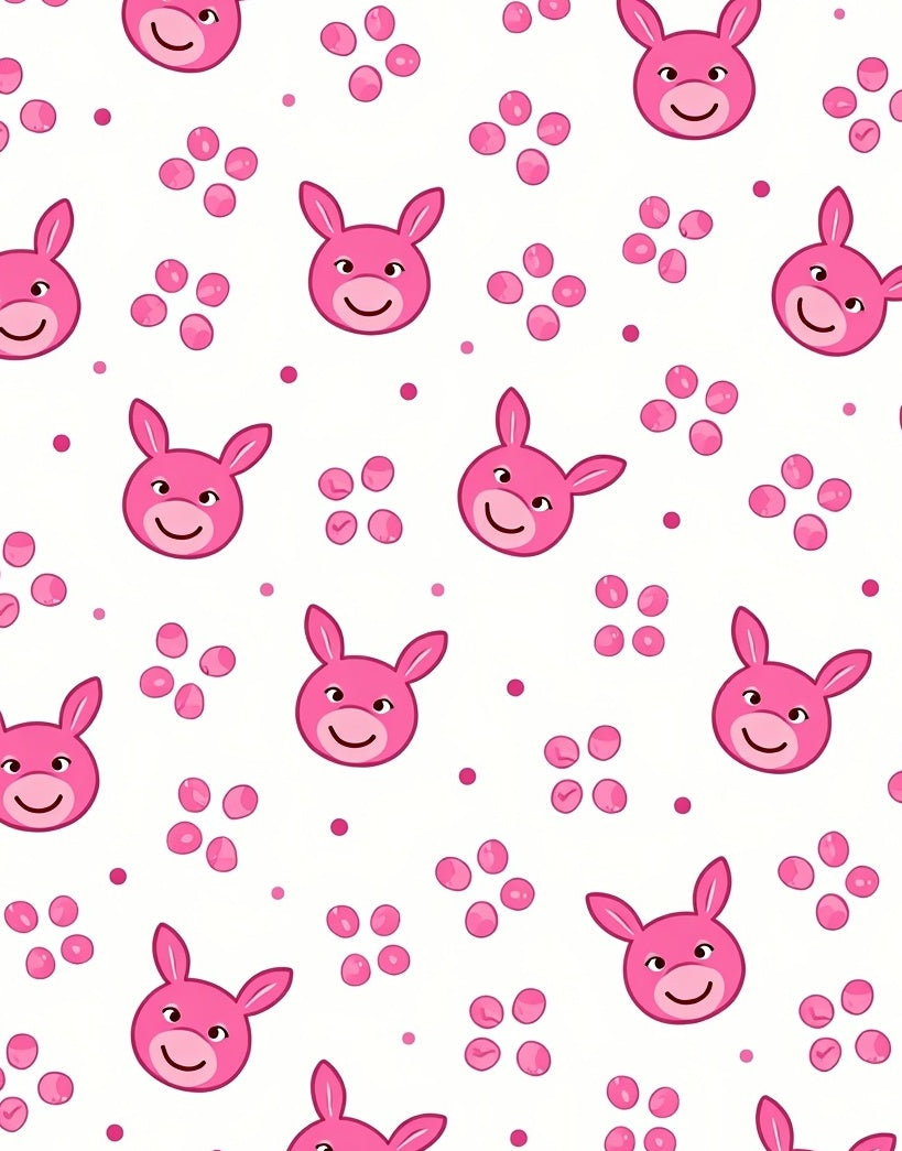 Pink bunnies with polka dots Rug
