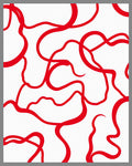 Crimson Ribbon Fluid Abstract Rug