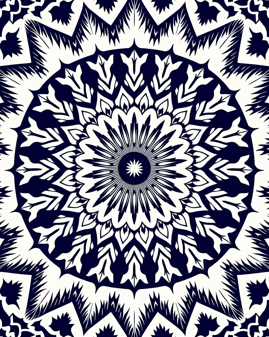 Midnight Blue Floral Radiance Rug