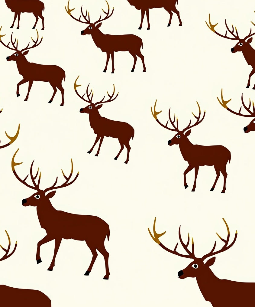 Brown Deer Antler Repeat Rug