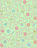 Whimsical Flower Faces Maze Rug