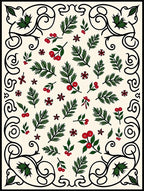 Rustic Holly Berry Twig Arrangement Rug