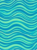 Aqua Blue Wavy Stripes Rug