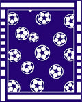 Deep Blue Soccer Ball Scatter Rug