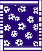 Deep Blue Soccer Ball Scatter Rug